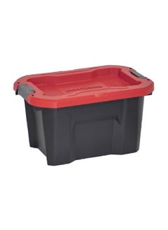 Rectangular Storage Tote with Latching Lid Black and Red 5 Gal 206410