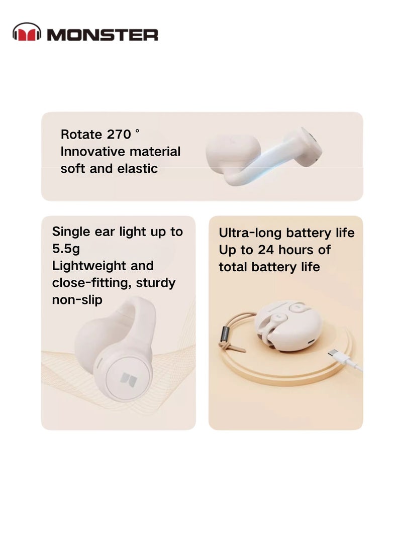 Monster XTK21 Ear Clip Bluetooth Headset – Seamless Connectivity, Hifi Sound, & 24hr Battery Life