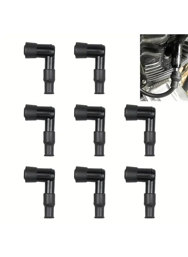 8pcs Durable Rubber Spark Plug Caps For Motorcycles And Scooters - Image 3