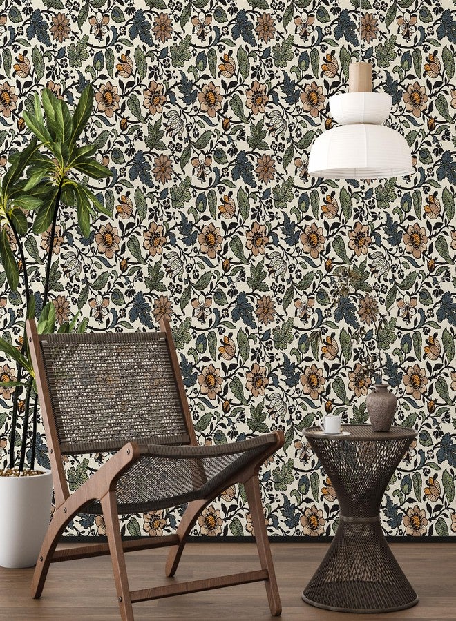 VaryPaper ورق حائط VaryPaper مقاس 17.7 × 78.7 بوصة، ورق حائط مزخرف بنقشة زهور الكروم، قابل للتقشير واللصق، مناسب للخزائن والأرفف، مقاوم للماء، قابل للإزالة، ورق حائط من الفينيل اللاصق ذاتيًا لغرفة النوم والحمام - Image 3