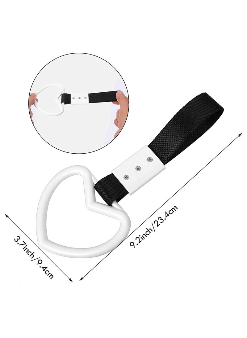 Excefore Heart-Shaped Hand Strap for Car, Rear Bumper Warning Ring Decorative Warning Loops Subway Heart Handles for Car Interior Exterior Decoration, 2 Pieces  - Image 5