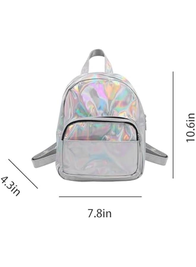 Small Holographic Rainbow Shoulder Bag Metallic Satchel Shiny Travel Daypack for Women Men Lady - Image 5