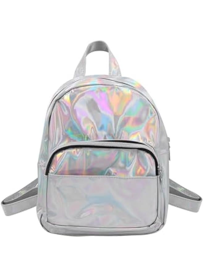 Small Holographic Rainbow Shoulder Bag Metallic Satchel Shiny Travel Daypack for Women Men Lady - Image 1
