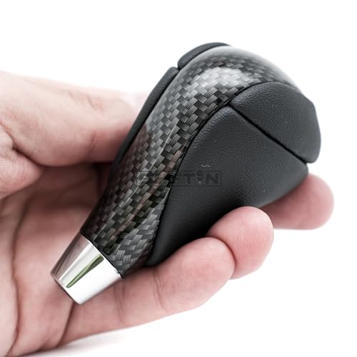 SHIFTIN Black Leather Carbon Pattern Gear Shift Knob Shifter for Lexus ES300h ES350 GS300 GS350 GS430 GS450h GS460 IS250 IS300 IS350 LS460 LS600h RX350 RX450h (Black Leather/Carbon Pattern) - Image 3