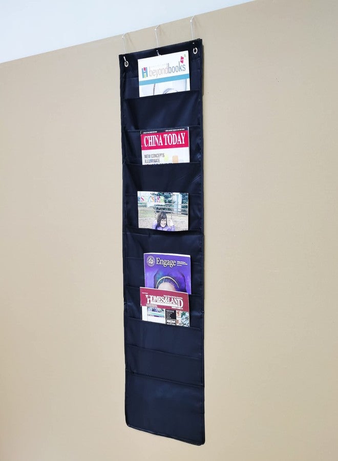FixtureDisplays® 10 Pocket (13.8" Wide) Organization Pocket Chart, Wall Hanging File Organizer Folder Office, Home, School, Classroom, Workshop 14 X 47 inch Black 15651-NF - Image 3
