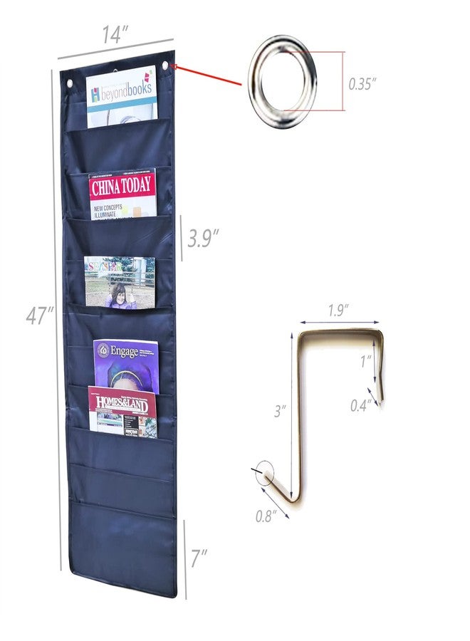 FixtureDisplays® 10 Pocket (13.8" Wide) Organization Pocket Chart, Wall Hanging File Organizer Folder Office, Home, School, Classroom, Workshop 14 X 47 inch Black 15651-NF - Image 5