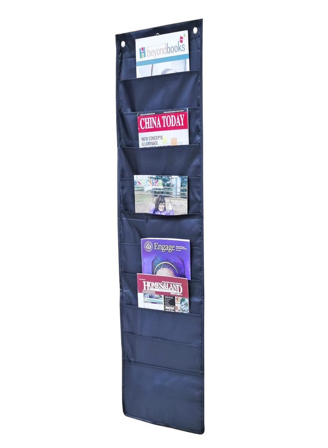 FixtureDisplays® 10 Pocket (13.8" Wide) Organization Pocket Chart, Wall Hanging File Organizer Folder Office, Home, School, Classroom, Workshop 14 X 47 inch Black 15651-NF - Image 1