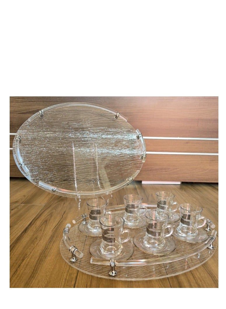 Bayti H.H. Bayti Classic Oval Serving Tray – Sleek 6mm Acrylic Design A (Large) - Image 2