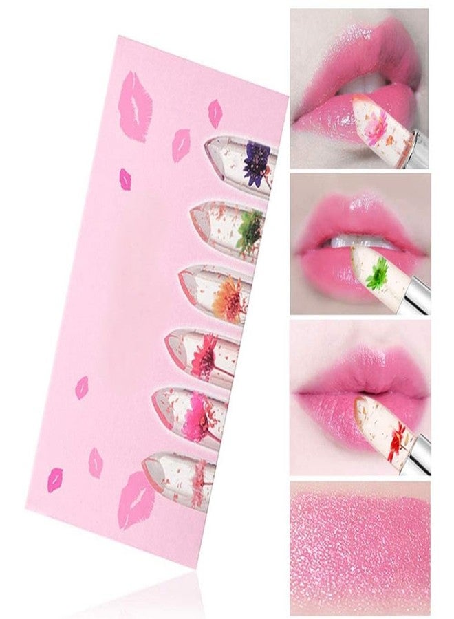 RedOak Crystal Clear Flower Jelly Color Changing Lipstick Set - Pack of 6 - Image 5