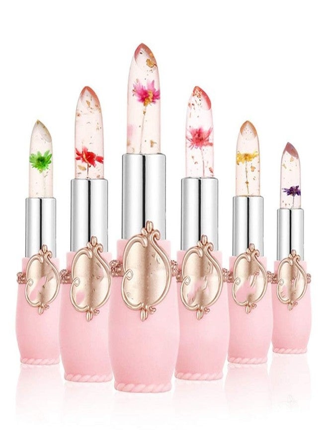RedOak Crystal Clear Flower Jelly Color Changing Lipstick Set - Pack of 6 - Image 1