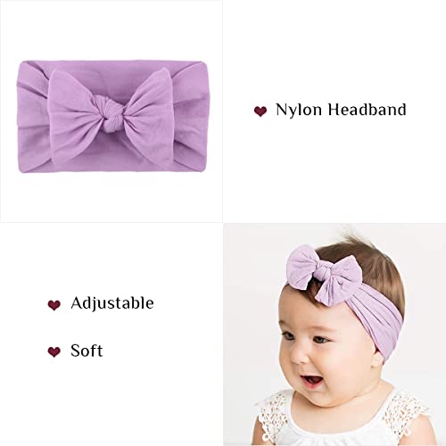 MAYCREATE 6 Piece Baby Nylon Headbands,Turban Knotted Girls Hairband Super Soft And Stretchy Hair Wrap For Newborn Toddle Childrens Girls 123456 Year Old,Assorted - Image 4
