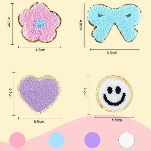GAMYPET Chenille Letter Patches Self Adhesive Stickers for DIY 136 Pcs Fuzzy Cute Varsity Patches Embroidery Jackets Jeans Patches Gift Bag Decoration - Image 3