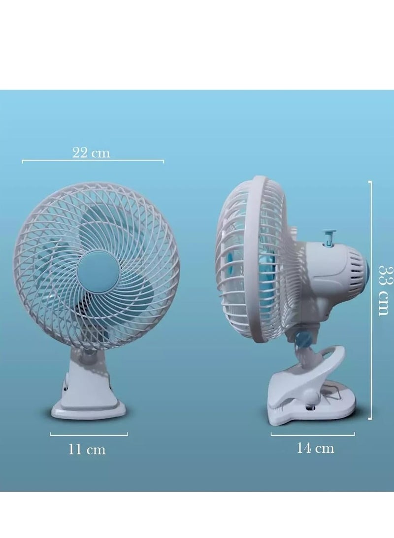 ELTRAZONE Portable Desk Fan with 2-Speed Settings | Quiet Clip-On Table Fan with Oscillating & Tilt Design | Rotatable Wall Mount Mini Fan for Bedroom, Office, Home, Travel | Strong Airflow Hanging Fan for Desktop & Personal Use - Image 5