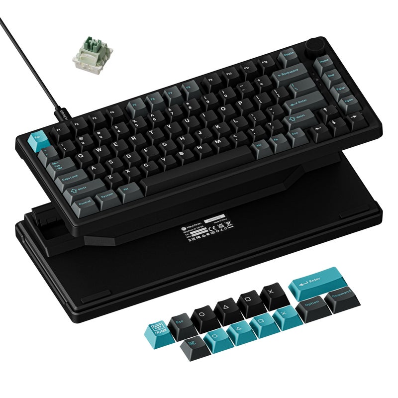 Keychron J2 HE TMR Wired Gaming Keyboard Volume Knob, 8000Hz Rapid Trigger Launcher Web with RGB Hot-Swappable Ultra-Fast Lime Magnetic Switch, Non-Shine-Through PBT for Mac Windows Linux - 75% Layout - Image 1