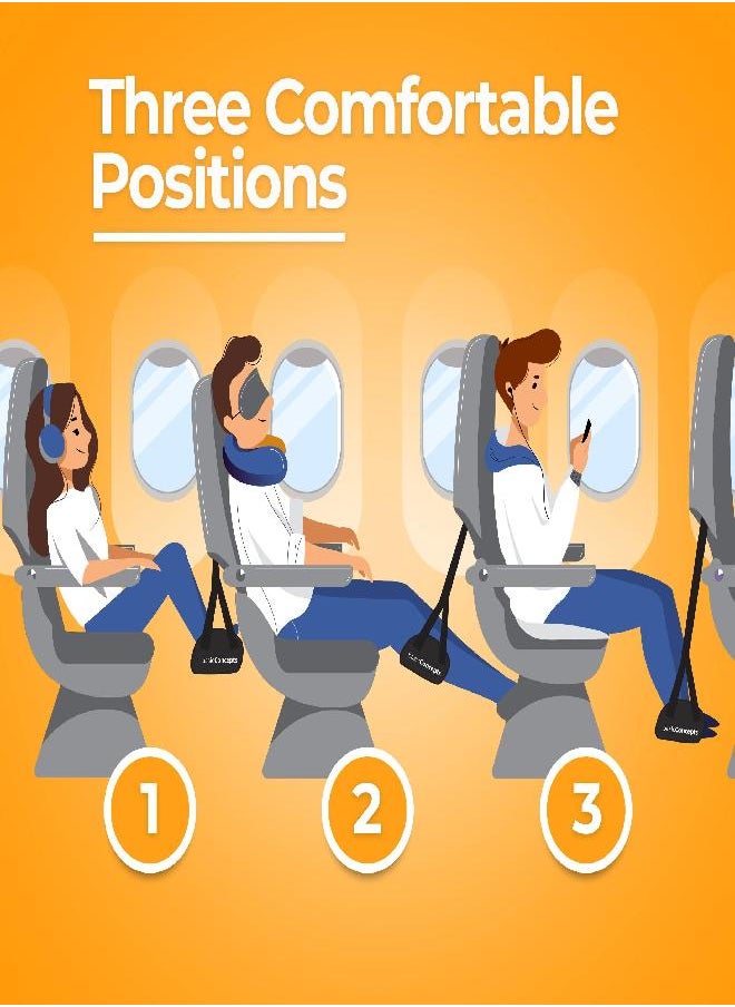 BASIC CONCEPTS Airplane Footrest (Travel Comfortably), Perfect Foot Hammock Airplane or Office Footrest to Relax Your Feet - Airplane Foot Hammock for Airplane Travel Accessories, Plane Footrest, Airplane Essentials  - Image 2