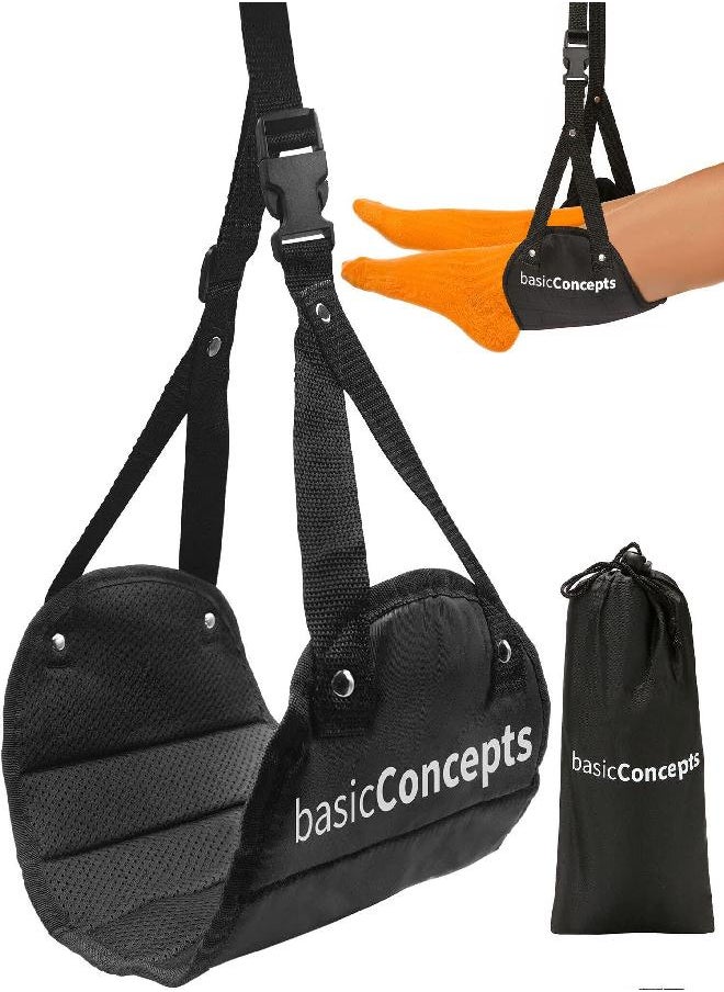 BASIC CONCEPTS Airplane Footrest (Travel Comfortably), Perfect Foot Hammock Airplane or Office Footrest to Relax Your Feet - Airplane Foot Hammock for Airplane Travel Accessories, Plane Footrest, Airplane Essentials  - Image 1