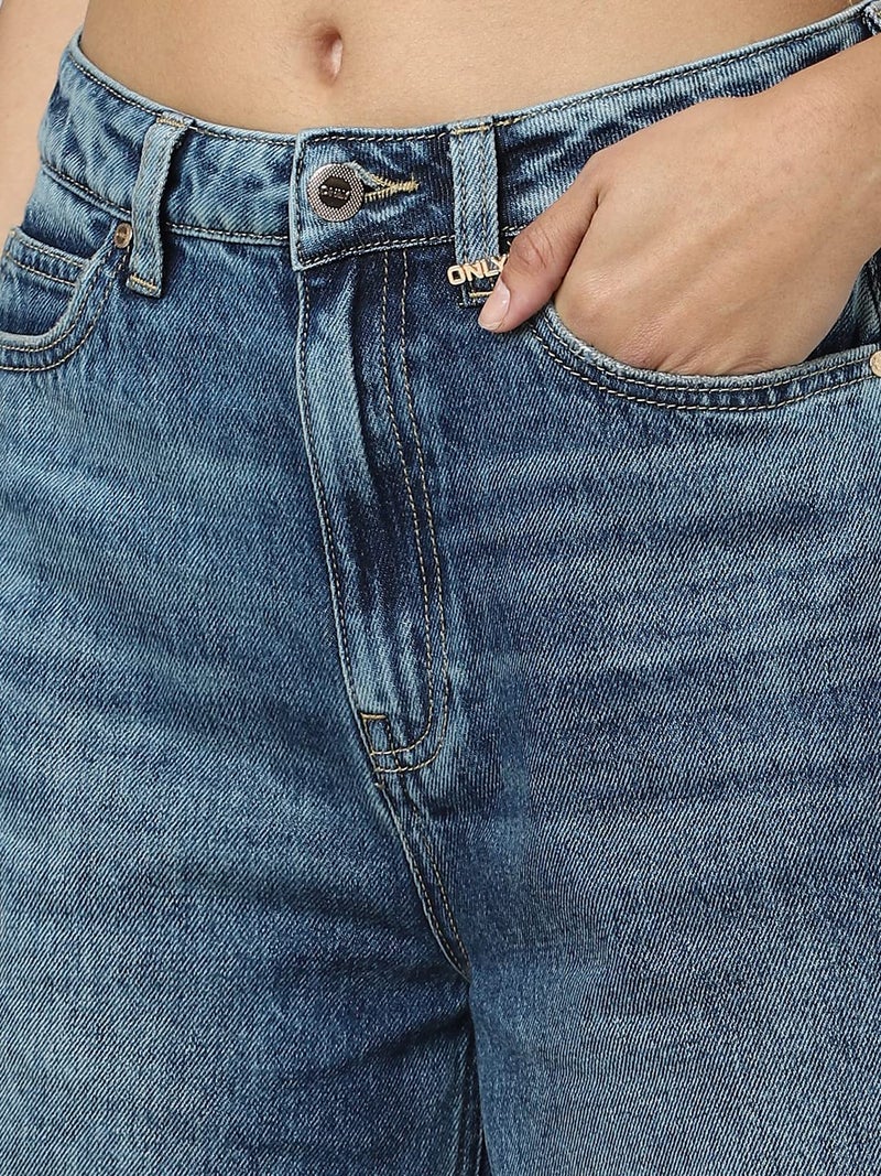 ONLY Wide Leg Jeans(242288501_Medium Blue Denim_30) - Image 3