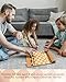 DN DECONATION Portable Travel Chess Set Small Roll Up Chess Board with Resin Pieces Traveling Chess Sets for Adults Kids Luxury Foldable Pocket Compact Game for Camping OutdoorBrown Leather Mat - Image 4