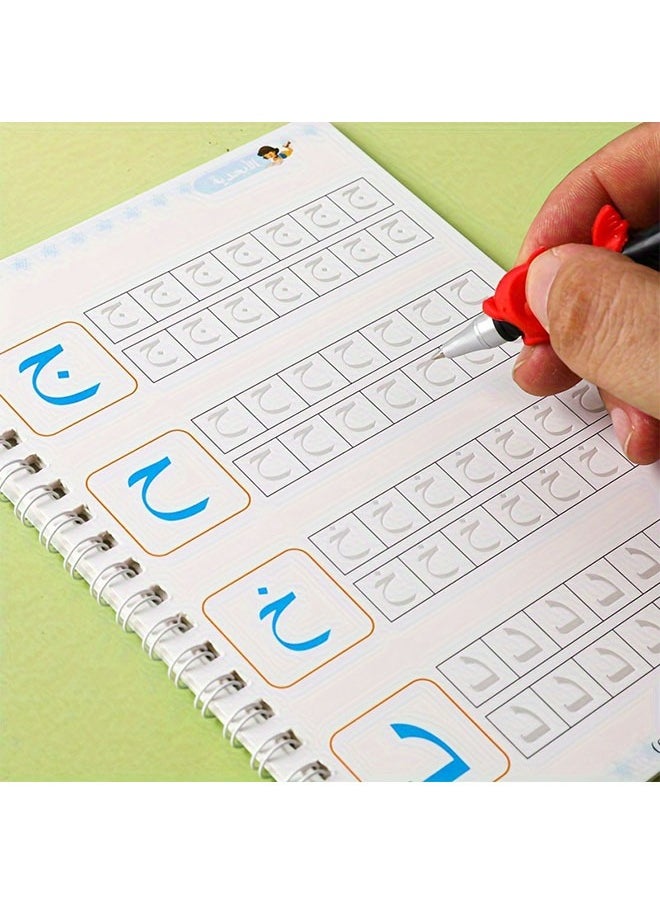 Generic 4 Pcs Arabic Handwriting Copybook Magic Practice Set for Kids, Includes Math & Number Learning, Alphabet & Drawing, with Pen  - Image 1