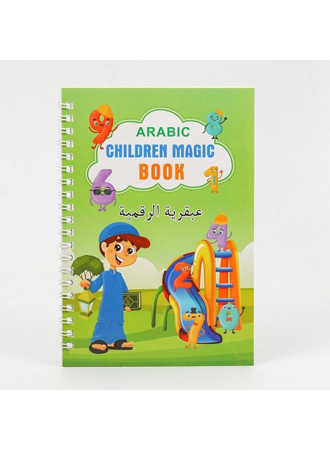 4 Pcs Arabic Handwriting Copybook Magic Practice Set for Kids, Includes Math & Number Learning, Alphabet & Drawing, with Pen