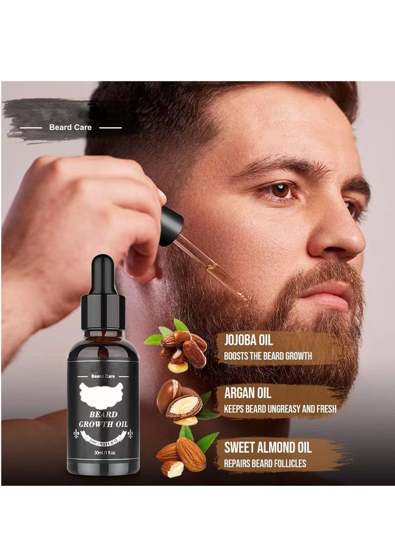 Laseta 5PCS Beard Growth Care Essential Oils Set ,Comb, Beard Growth Oil and Balm-Gifts for Men Husband Boyfriend  - Image 3