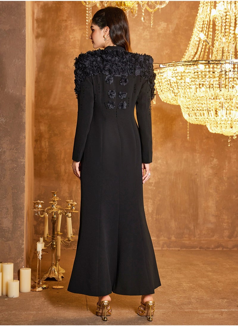 Madam Uniq Floral Shoulder Column Dress  - Image 2
