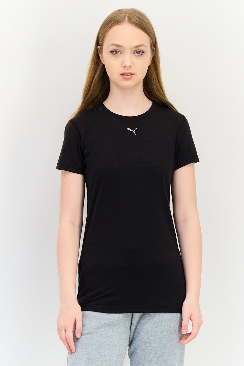PUMA تي شيرت تدريب قصير الأكمام للنساء، أسود - Image 1