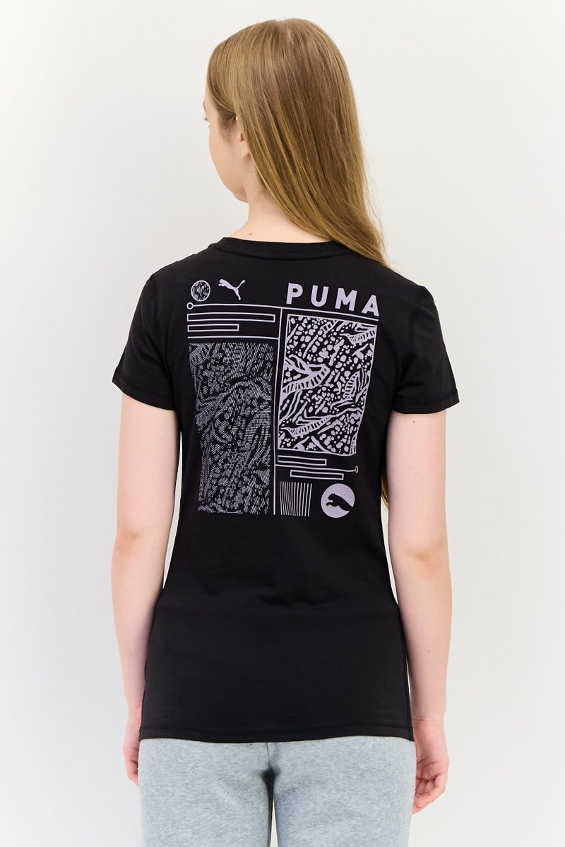 PUMA تي شيرت تدريب قصير الأكمام للنساء، أسود - Image 3