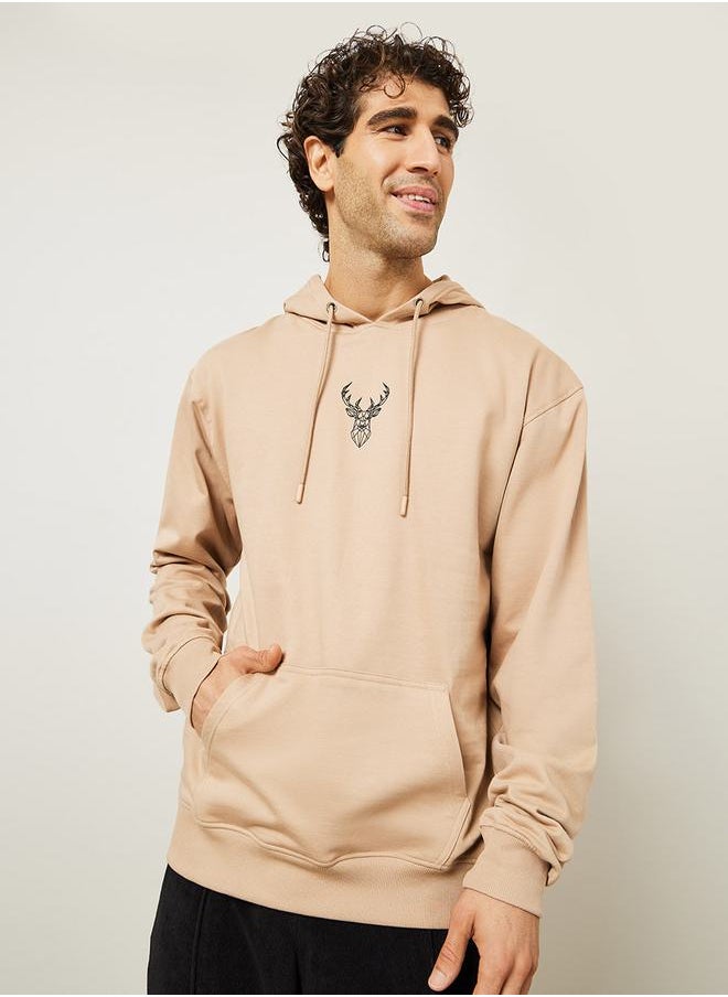 Styli Minimal HD Print Fleece Relaxed Fit Hoodie  - Image 1