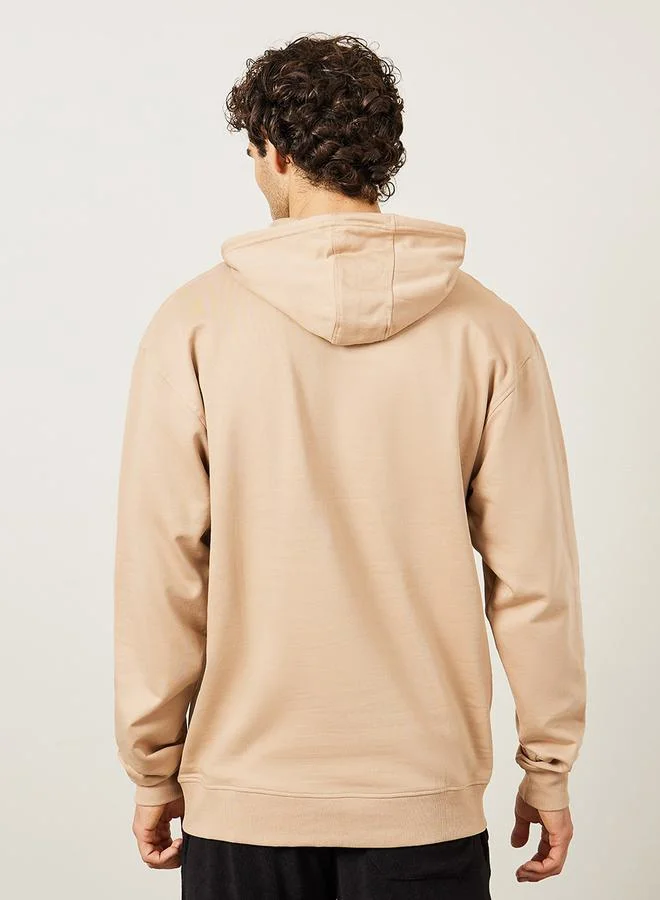 Styli Minimal HD Print Fleece Relaxed Fit Hoodie