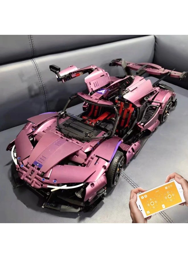 null - High Difficulty Apollo Sun God Drifting Car Model Compatible With Lego Plated Purple Building Blocks Toy From Mainland China-Color:Electroplated Silver Rambo Light Remote Control Power Group [boxed]] - Image 1