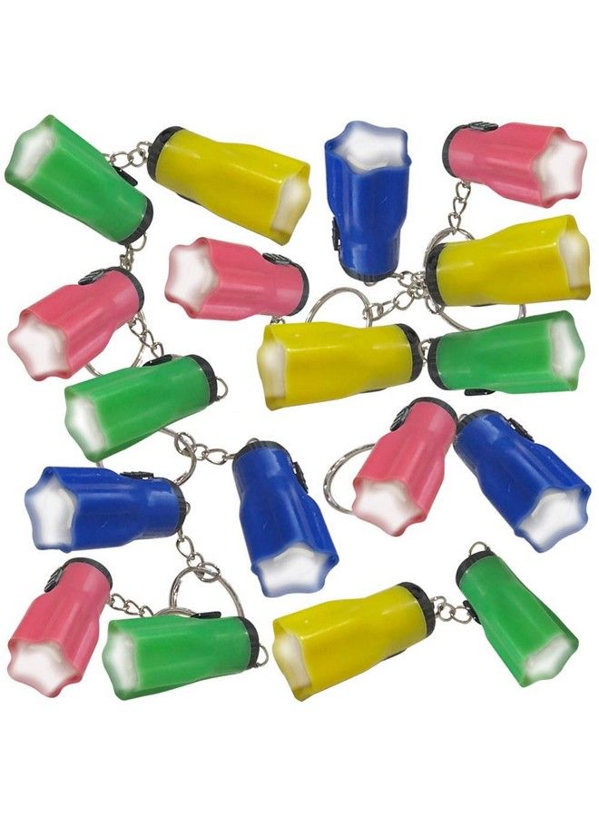 ArtCreativity Star Shaped Flashlight Keychains Pack Of 24 Led Key Chains In Assorted Colors 1.5 Inch Durable Plastic Keyholders Birthday Party Favors Goodie Bag Fillers For Kids - Image 2