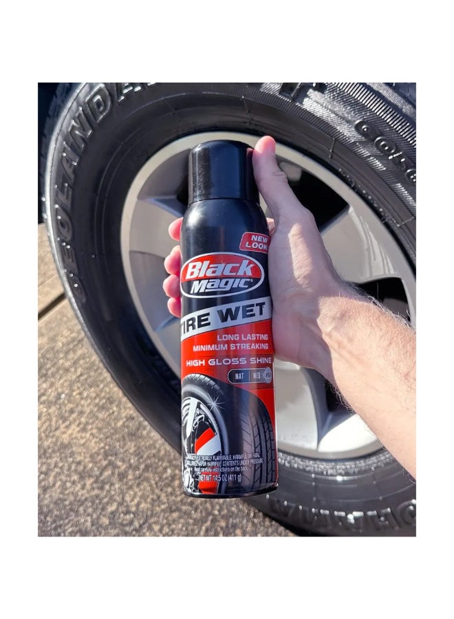 بلاك ماجيك بخاخ ملمع الإطارات لمعان عالي ورطب طويل الأمد 411 جرام BC23220 - Image 3