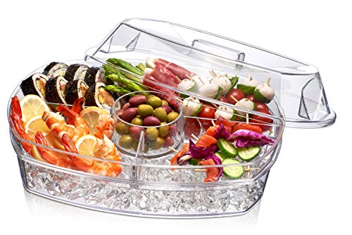 Prodyne Ice Party Platter, 15 1/2" x 11" x 6", Clear - Image 1