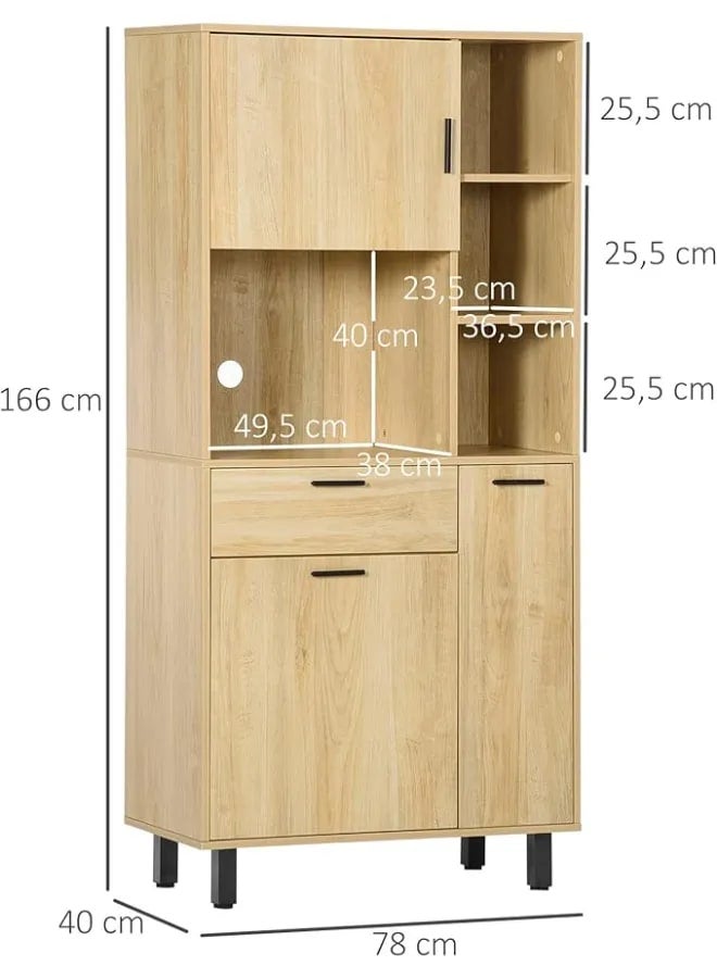Markero Group Freestanding Kitchen Storage Cabinet with Adjustable Shelves, Double Doors, and Spacious Interior – Modern Pantry Organizer for Cookware, Appliances, and Dry Goods. - Image 2