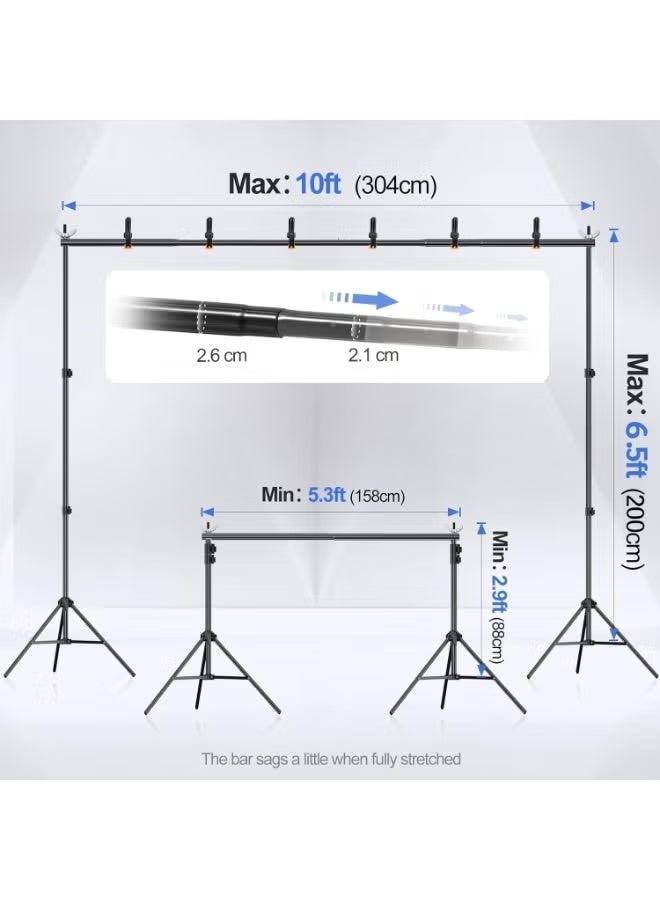 YQLIFE Backdrop Stand (2x3m), Adjustable Photo Studio Backdrop Stand Support Kit Background Stand with 6 Backdrop Clamps,4 Sandbags and Carrying Bag for Portrait Product Photography - Image 2