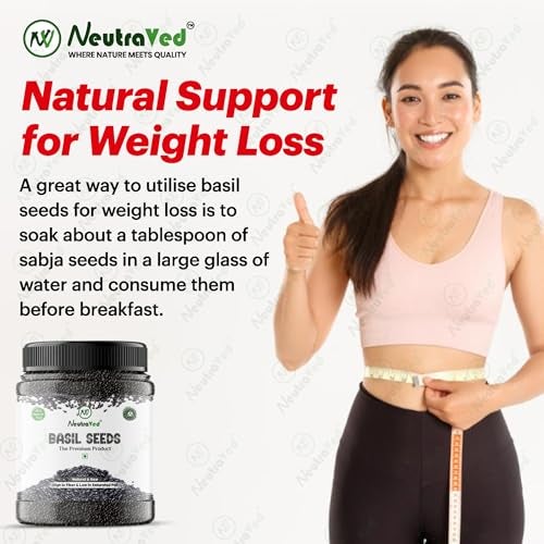 NeutraVed Sabja Seeds – 500g Jar Whole Basil Seeds for Eating, Falooda, Drinks, Smoothies, Desserts | Seed & Dry Fruits Mix - Image 4