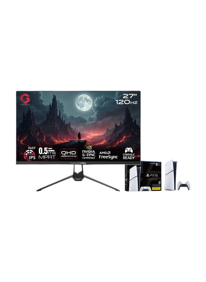 Sony PS5 QHD Gamer Bundle - 27” QHD 120Hz 0.5ms IPS Gaming Monitor + PlayStation 5 Digital Edition (UAE Version) - Image 2