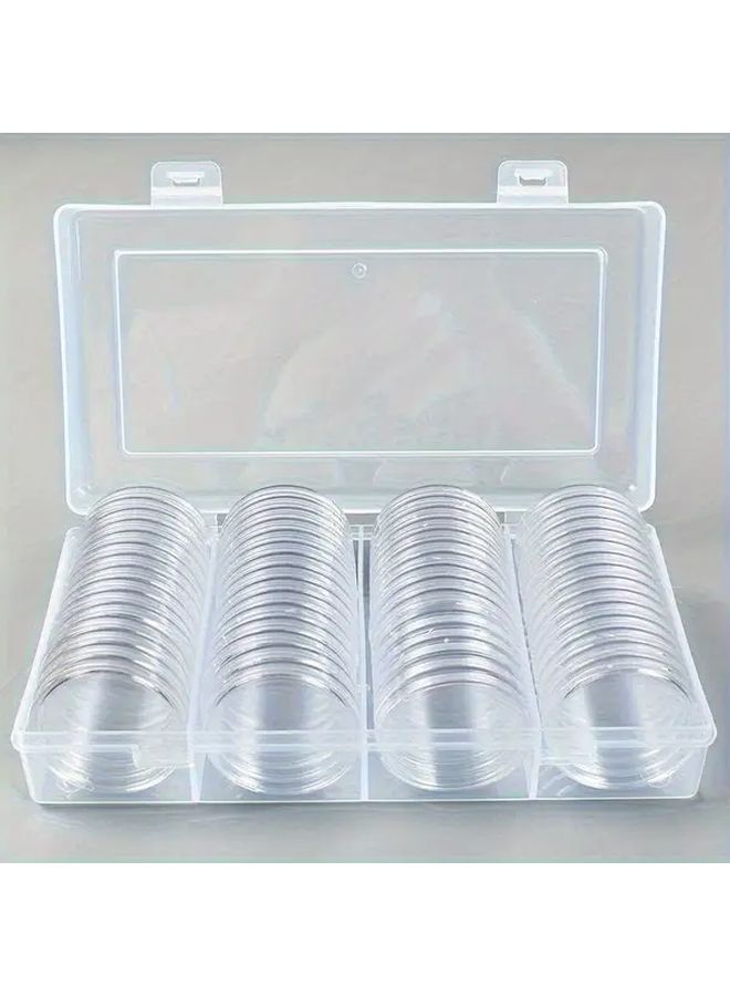 40mm 60pcs Round Coin Boxes With Storage Box Gift Collection Shell Packaging - Image 1