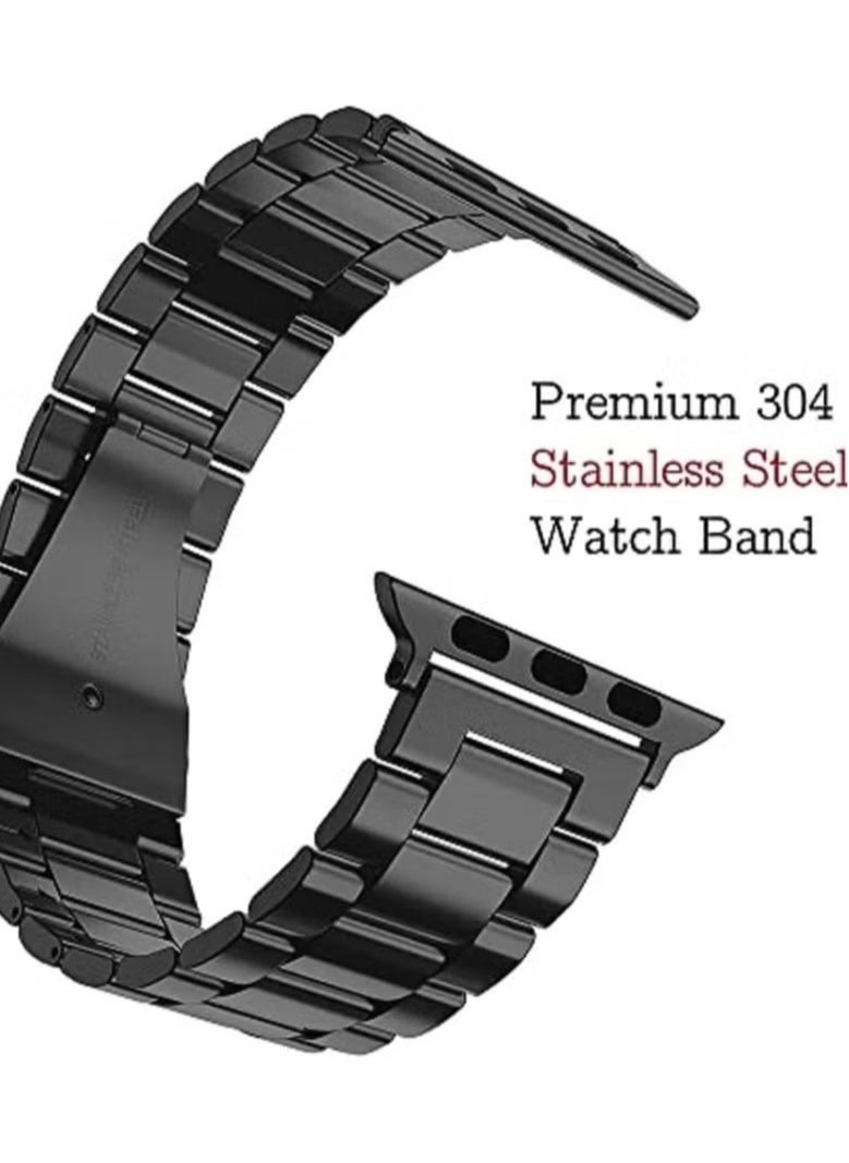 Compatible Apple Watch Straps 42mm 44mm 45mm 49mm, Stainless Steel iWatch Band with Case for Apple Watch Series 8/7/6/5/4/3/2/1/SE/SE2/Ultra - Image 2