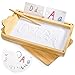 Nagpew Sand Tray for Kids Montessori Sand Therapy Tray with Lid Bamboo Writing Play Toy Learning Tool for Writing Letters Numbers Drawing Classroom Preschool Must Have - Image 2