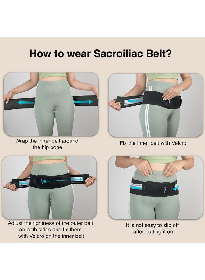 Wonder Care Sacroiliac Si Joint Hip Belt Pelvic Support Belt Lower Back Support Brace For Men And Women - Trochanter Belt - Sciatica Pelvis Lumbar Hip Pain Relief_Fits To 32"-47"  - Image 4