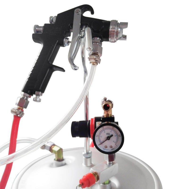 YAETEK 2 1/2 Gallon 10L High Pressure Pot Air Paint Spray Gun, Pressure Tank with Spray Gun and 13-Feet Dual Hose Industrial Painting Painter - Image 3