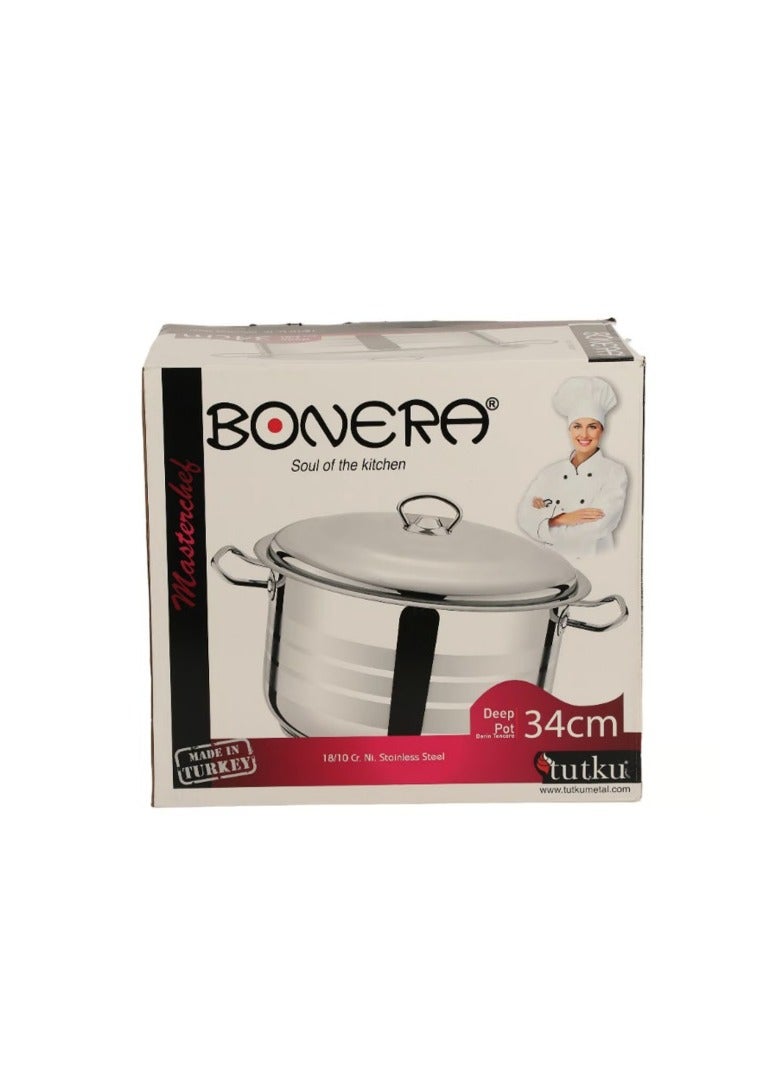Bonera وعاء عميق ماستر شيف 34 سم - 21 لتر - ستانلس ستيل 18/10 Cr-Ni - Image 4