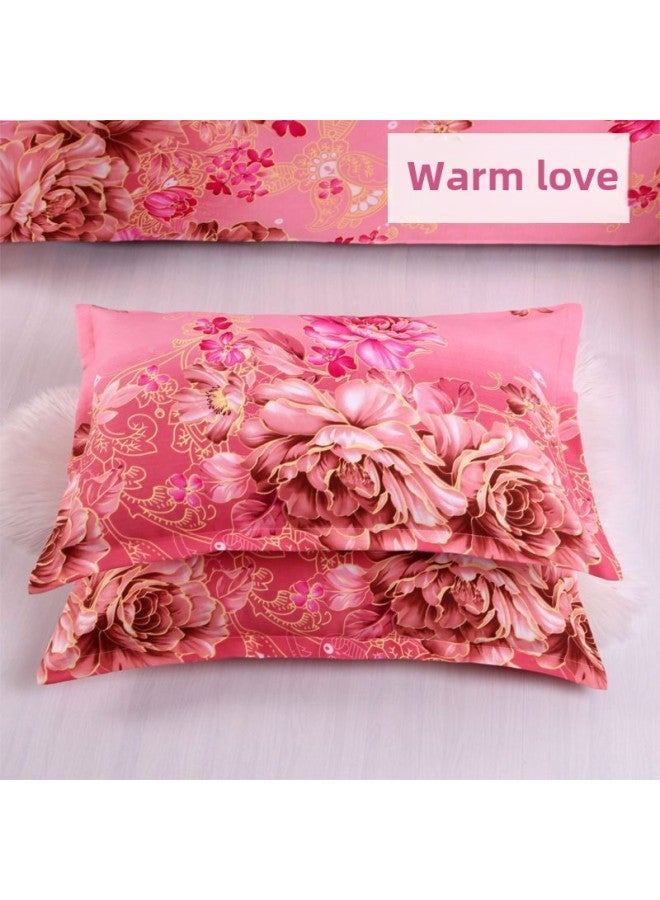 Special Offer 100 Skin-friendly Pillowcase A Pair Of Net Red Lovers Adult 48-Color:Warm Love-Specifications:Special Offer: Buy One Get One Free  - Image 1
