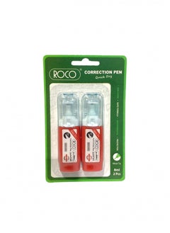 ROCO ROCO Correction Pen with Metal Tip- 2 Pieces 8ml, Quick Dry Model : RQ-27033PK2  - Image 1