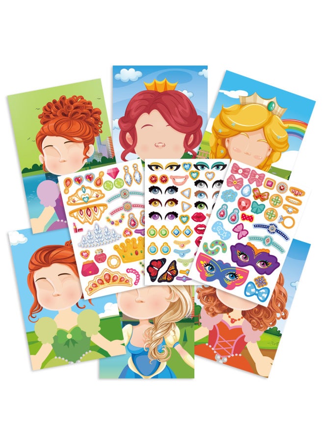 Children's Concentration Diy Stickers Animal Dinosaur Lion Monkey Fun Face Changing Stickers Changing Stickers Book