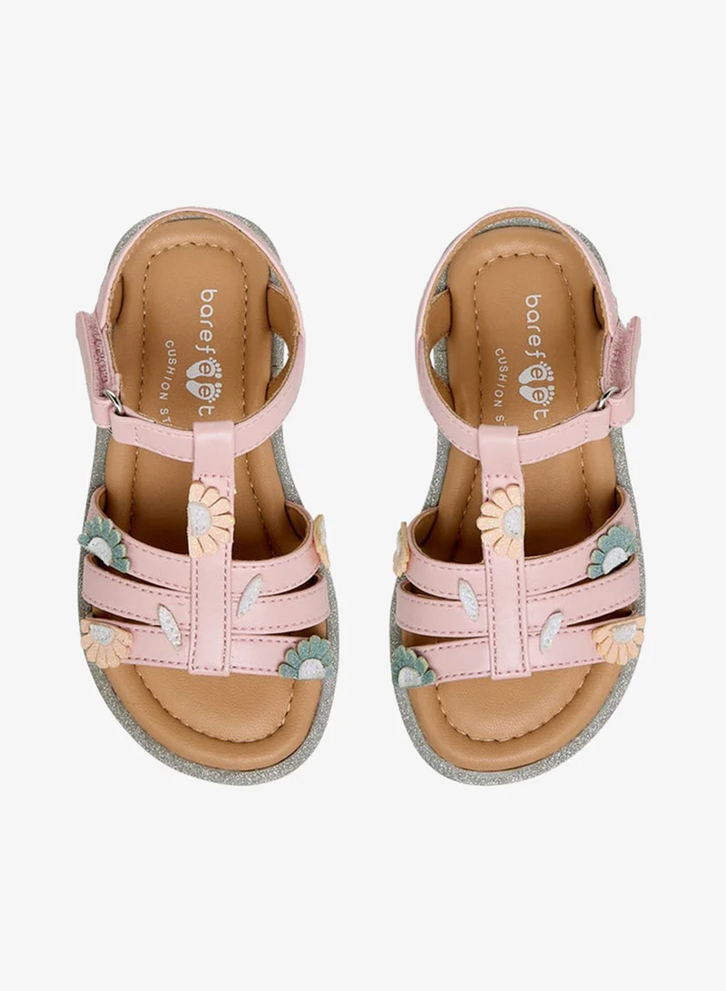 Barefeet Girls Hook and Loop Strap Sandals