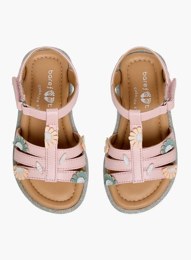 Barefeet Girls Hook and Loop Strap Sandals