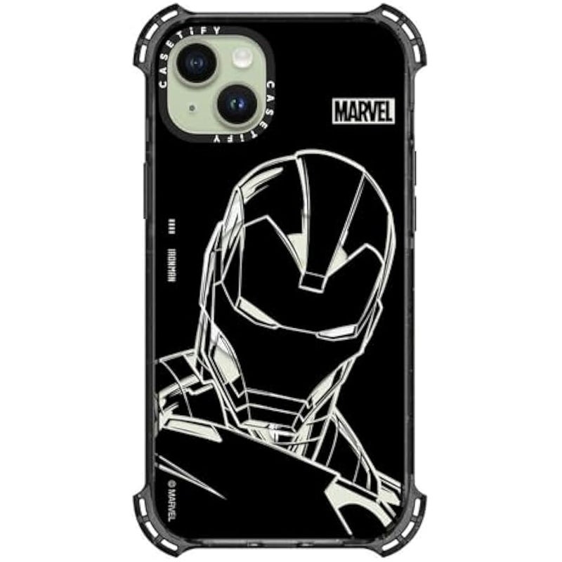 Casetify Bounce iPhone 15 Plus Case 【Iron Man Co-Lab / 6X Military Grade Drop Tested / 21.3ft Drop Protection/Compatible with Magsafe】 - Iron Man - Black - Clear Black - Image 3
